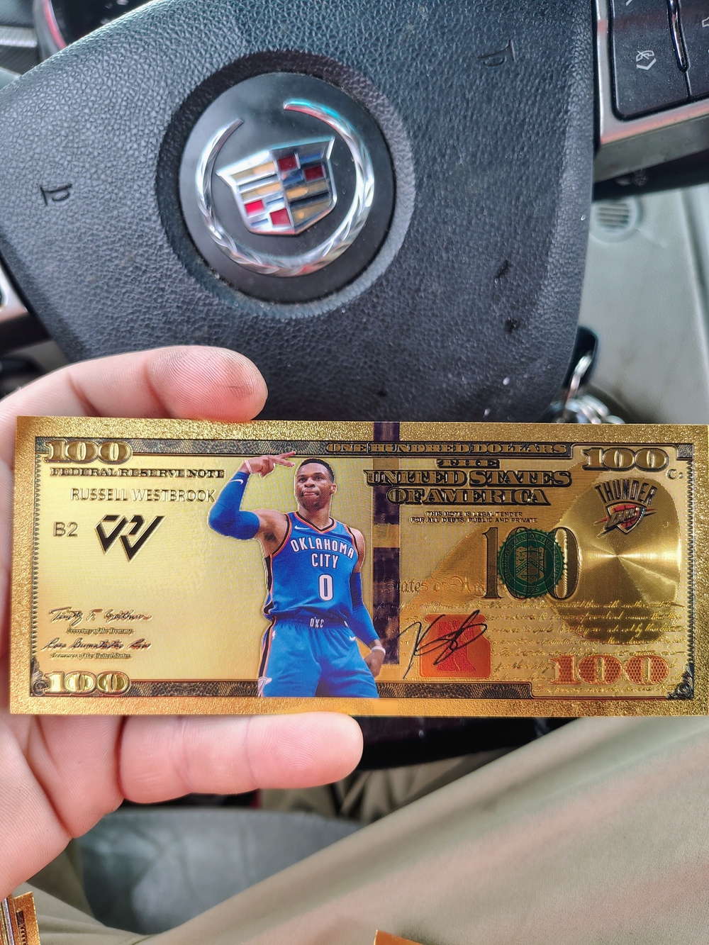Gold Novelty Russell Westbrook Collectible $100 Bill